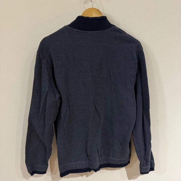 Banana Republic Men's Casual Quarter Zip Cotton Sweater Blue LG - Picture 5 of 6